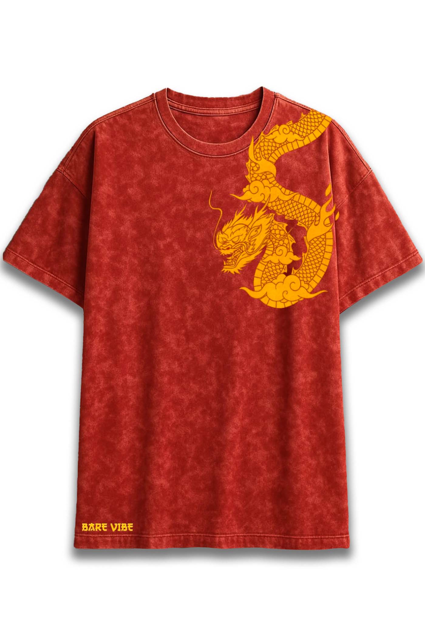 Dragon Graphic Oversized T-Shirt – Maroon